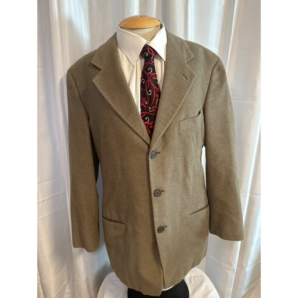 Giorgio Armani Le Collezioni Blazer Mens 40R Brown Jacket Wool Blend Made In Ita